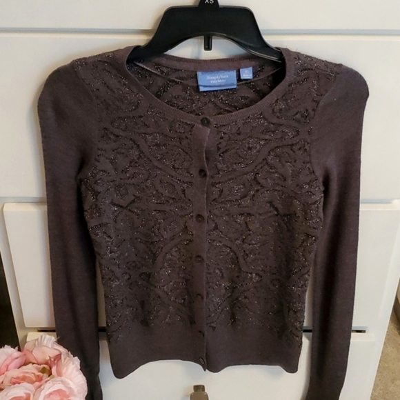 Vera Wang Sparkling Silver Grey cardigan - Picture 8 of 14